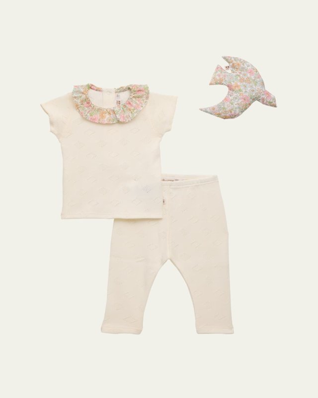 Girl's Daisie Pajama Gift Set, Size Newborn-6